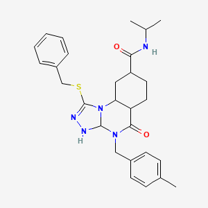 1-(benzylsulfanyl)-4-[(4-methylphenyl)methyl]-5-oxo-N-(propan-2-yl)-4H,5H-[1,2,4]triazolo[4,3-a]quinazoline-8-carboxamide