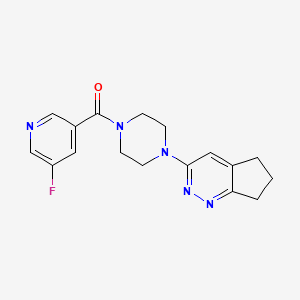 molecular formula C17H18FN5O B2555493 (4-(6,7-dihydro-5H-cyclopenta[c]pyridazin-3-yl)piperazin-1-yl)(5-fluoropyridin-3-yl)methanone CAS No. 2034363-75-0