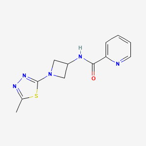 molecular formula C12H13N5OS B2555505 N-[1-(5-Methyl-1,3,4-thiadiazol-2-yl)azetidin-3-yl]pyridine-2-carboxamide CAS No. 2415564-99-5