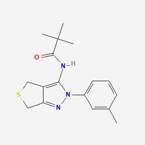 molecular formula C17H21N3OS B2555507 N-(2-(m-tolyl)-4,6-dihydro-2H-thieno[3,4-c]pyrazol-3-yl)pivalamide CAS No. 392288-56-1