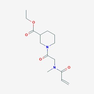molecular formula C14H22N2O4 B2555513 Ethyl 1-[2-[methyl(prop-2-enoyl)amino]acetyl]piperidine-3-carboxylate CAS No. 2361712-10-7