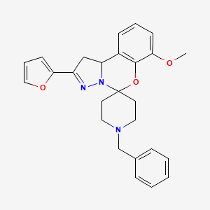 B2555515 1'-Benzyl-2-(furan-2-yl)-7-methoxy-1,10b-dihydrospiro[benzo[e]pyrazolo[1,5-c][1,3]oxazine-5,4'-piperidine] CAS No. 488134-08-3