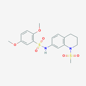 molecular formula C18H22N2O6S2 B2555519 2,5-二甲氧基-N-(1-(甲磺酰基)-1,2,3,4-四氢喹啉-7-基)苯磺酰胺 CAS No. 932456-69-4