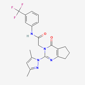 2-(2-(3,5-dimethyl-1H-pyrazol-1-yl)-4-oxo-4,5,6,7-tetrahydro-3H-cyclopenta[d]pyrimidin-3-yl)-N-(3-(trifluoromethyl)phenyl)acetamide