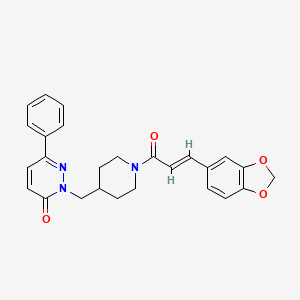 2-({1-[(2E)-3-(2H-1,3-benzodioxol-5-yl)prop-2-enoyl]piperidin-4-yl}methyl)-6-phenyl-2,3-dihydropyridazin-3-one