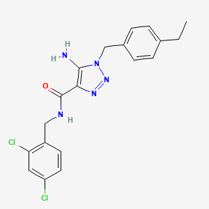 molecular formula C19H19Cl2N5O B2555542 5-amino-N-(2,4-dichlorobenzyl)-1-(4-ethylbenzyl)-1H-1,2,3-triazole-4-carboxamide CAS No. 866016-49-1