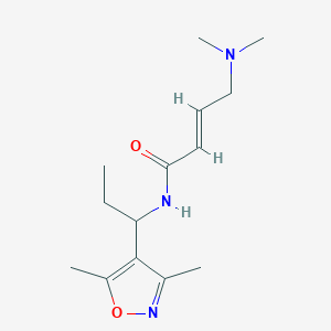 (E)-4-(Dimethylamino)-N-[1-(3,5-dimethyl-1,2-oxazol-4-yl)propyl]but-2-enamide
