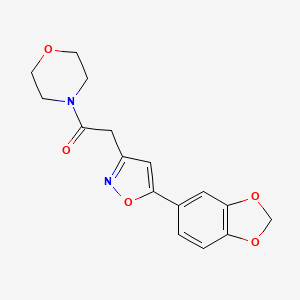 2-(5-(Benzo[d][1,3]dioxol-5-yl)isoxazol-3-yl)-1-morpholinoethanone