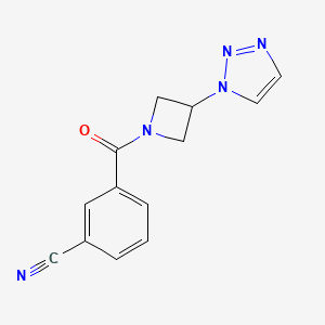 3-(3-(1H-1,2,3-triazol-1-yl)azetidine-1-carbonyl)benzonitrile
