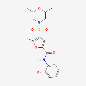 4-((2,6-dimethylmorpholino)sulfonyl)-N-(2-fluorophenyl)-5-methylfuran-2-carboxamide