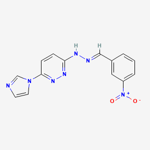 (E)-3-(1H-imidazol-1-yl)-6-(2-(3-nitrobenzylidene)hydrazinyl)pyridazine