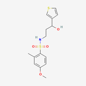 N-(3-hydroxy-3-(thiophen-3-yl)propyl)-4-methoxy-2-methylbenzenesulfonamide