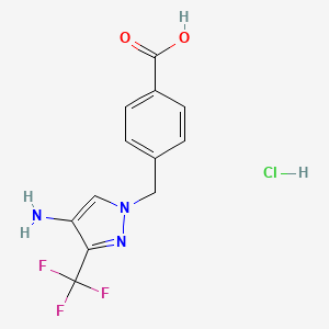 4-{[4-Amino-3-(trifluoromethyl)-1H-pyrazol-1-yl]methyl}benzoic acid hydrochloride