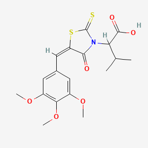 3-methyl-2-[(5E)-4-oxo-2-sulfanylidene-5-[(3,4,5-trimethoxyphenyl)methylidene]-1,3-thiazolidin-3-yl]butanoic acid