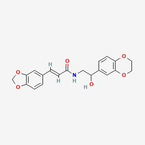 (E)-3-(benzo[d][1,3]dioxol-5-yl)-N-(2-(2,3-dihydrobenzo[b][1,4]dioxin-6-yl)-2-hydroxyethyl)acrylamide