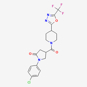 1-(4-Chlorophenyl)-4-(4-(5-(trifluoromethyl)-1,3,4-oxadiazol-2-yl)piperidine-1-carbonyl)pyrrolidin-2-one