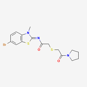 (Z)-N-(6-bromo-3-methylbenzo[d]thiazol-2(3H)-ylidene)-2-((2-oxo-2-(pyrrolidin-1-yl)ethyl)thio)acetamide