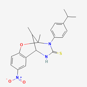3-(4-isopropylphenyl)-2,11-dimethyl-8-nitro-5,6-dihydro-2H-2,6-methanobenzo[g][1,3,5]oxadiazocine-4(3H)-thione