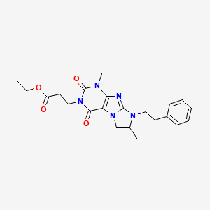 ethyl 3-(1,7-dimethyl-2,4-dioxo-8-phenethyl-1H-imidazo[2,1-f]purin-3(2H,4H,8H)-yl)propanoate