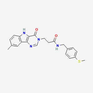 3-(8-methyl-4-oxo-4,5-dihydro-3H-pyrimido[5,4-b]indol-3-yl)-N-(4-(methylthio)benzyl)propanamide