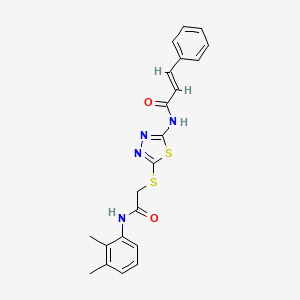 molecular formula C21H20N4O2S2 B2555621 N-(5-((2-((2,3-dimethylphenyl)amino)-2-oxoethyl)thio)-1,3,4-thiadiazol-2-yl)cinnamamide CAS No. 392294-24-5