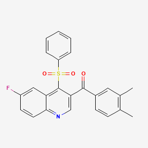(3,4-Dimethylphenyl)(6-fluoro-4-(phenylsulfonyl)quinolin-3-yl)methanone