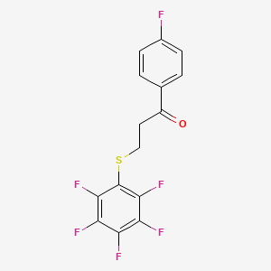 molecular formula C15H8F6OS B2555651 1-(4-Fluorophenyl)-3-[(2,3,4,5,6-pentafluorophenyl)sulfanyl]-1-propanone CAS No. 892162-91-3