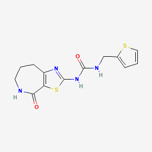 molecular formula C13H14N4O2S2 B2555653 1-(4-oxo-5,6,7,8-tetrahydro-4H-thiazolo[5,4-c]azepin-2-yl)-3-(thiophen-2-ylmethyl)urea CAS No. 1797188-78-3