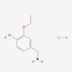 molecular formula C9H14ClNO2 B2555658 4-(Aminomethyl)-2-ethoxyphenol hydrochloride CAS No. 105026-85-5; 90643-06-4