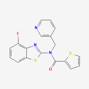 molecular formula C18H12FN3OS2 B2555661 N-(4-fluorobenzo[d]thiazol-2-yl)-N-(pyridin-3-ylmethyl)thiophene-2-carboxamide CAS No. 895011-52-6