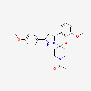 molecular formula C25H29N3O4 B2555662 1-(2-(4-Ethoxyphenyl)-7-methoxy-1,10b-dihydrospiro[benzo[e]pyrazolo[1,5-c][1,3]oxazine-5,4'-piperidin]-1'-yl)ethanone CAS No. 899972-40-8
