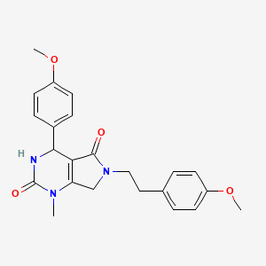 molecular formula C23H25N3O4 B2555668 6-(4-methoxyphenethyl)-4-(4-methoxyphenyl)-1-methyl-3,4,6,7-tetrahydro-1H-pyrrolo[3,4-d]pyrimidine-2,5-dione CAS No. 1203331-53-6