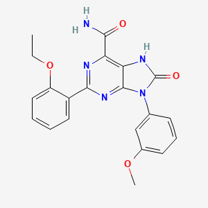 molecular formula C21H19N5O4 B2555669 2-(2-ethoxyphenyl)-9-(3-methoxyphenyl)-8-oxo-8,9-dihydro-7H-purine-6-carboxamide CAS No. 900010-67-5
