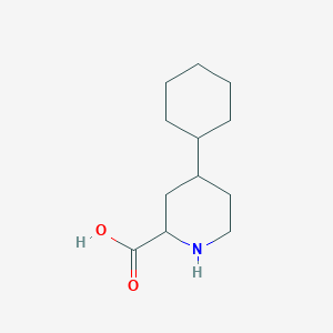 molecular formula C12H21NO2 B2555670 4-Cyclohexylpiperidine-2-carboxylic acid CAS No. 1367704-44-6