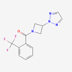 molecular formula C13H11F3N4O B2555671 [3-(Triazol-2-yl)azetidin-1-yl]-[2-(trifluoromethyl)phenyl]methanone CAS No. 2415535-17-8