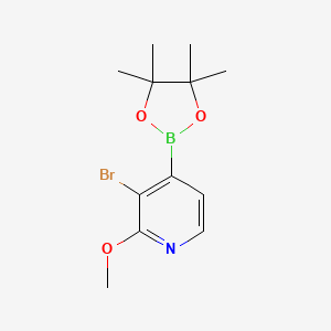 molecular formula C12H17BBrNO3 B2555672 3-Bromo-2-methoxy-4-(4,4,5,5-tetramethyl-1,3,2-dioxaborolan-2-yl)pyridine CAS No. 1402227-31-9