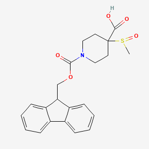 molecular formula C22H23NO5S B2555677 1-{[(9H-fluoren-9-yl)methoxy]carbonyl}-4-methanesulfinylpiperidine-4-carboxylic acid CAS No. 2138009-53-5