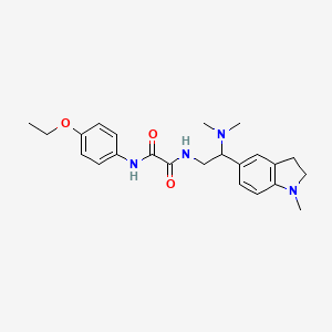 molecular formula C23H30N4O3 B2555679 N1-(2-(dimethylamino)-2-(1-methylindolin-5-yl)ethyl)-N2-(4-ethoxyphenyl)oxalamide CAS No. 922089-67-6