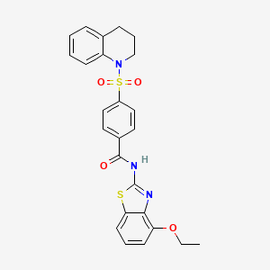 molecular formula C25H23N3O4S2 B2555708 N-(4-ethoxy-1,3-benzothiazol-2-yl)-4-(1,2,3,4-tetrahydroquinoline-1-sulfonyl)benzamide CAS No. 325735-18-0