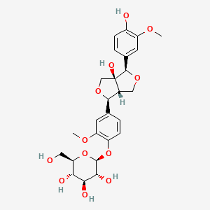 molecular formula C26H32O12 B2555729 8-羟基松脂酚 4'-葡萄糖苷 CAS No. 102582-69-4