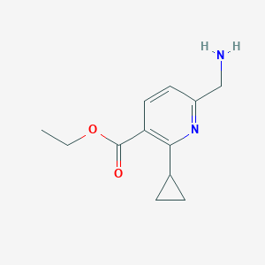 molecular formula C12H16N2O2 B2555730 Ethyl 6-(aminomethyl)-2-cyclopropylpyridine-3-carboxylate CAS No. 2248395-81-3