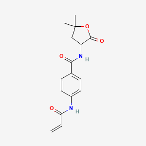 molecular formula C16H18N2O4 B2555731 N-(5,5-dimethyl-2-oxooxolan-3-yl)-4-(prop-2-enamido)benzamide CAS No. 2361671-79-4