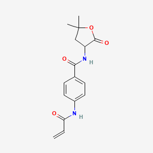 molecular formula C16H18N2O4 B2555731 N-(5,5-Dimethyl-2-oxooxolan-3-yl)-4-(prop-2-enoylamino)benzamide CAS No. 2361671-79-4