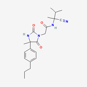 molecular formula C21H28N4O3 B2555735 N-(1-cyano-1,2-dimethylpropyl)-2-[4-methyl-2,5-dioxo-4-(4-propylphenyl)imidazolidin-1-yl]acetamide CAS No. 1181875-87-5