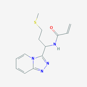 molecular formula C13H16N4OS B2555741 N-[3-Methylsulfanyl-1-([1,2,4]triazolo[4,3-a]pyridin-3-yl)propyl]prop-2-enamide CAS No. 2305350-76-7