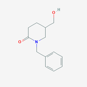 molecular formula C13H17NO2 B2555742 1-Benzyl-5-(hydroxymethyl)piperidin-2-one CAS No. 1186663-47-7; 744212-68-8