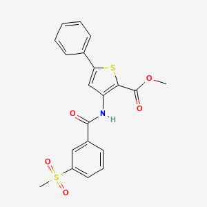 molecular formula C20H17NO5S2 B2555794 Methyl 3-(3-(methylsulfonyl)benzamido)-5-phenylthiophene-2-carboxylate CAS No. 896290-61-2