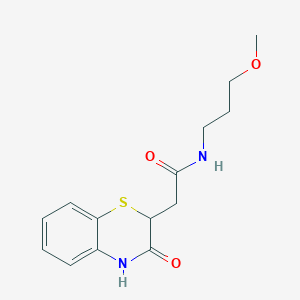 molecular formula C14H18N2O3S B2555828 N-(3-methoxypropyl)-2-(3-oxo-3,4-dihydro-2H-1,4-benzothiazin-2-yl)acetamide CAS No. 881482-97-9