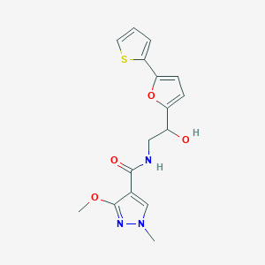 molecular formula C16H17N3O4S B2555850 N-{2-hydroxy-2-[5-(thiophen-2-yl)furan-2-yl]ethyl}-3-methoxy-1-methyl-1H-pyrazole-4-carboxamide CAS No. 2309345-67-1
