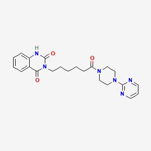 molecular formula C22H26N6O3 B2555853 3-{6-oxo-6-[4-(pyrimidin-2-yl)piperazin-1-yl]hexyl}-1,2,3,4-tetrahydroquinazoline-2,4-dione CAS No. 1023851-04-8